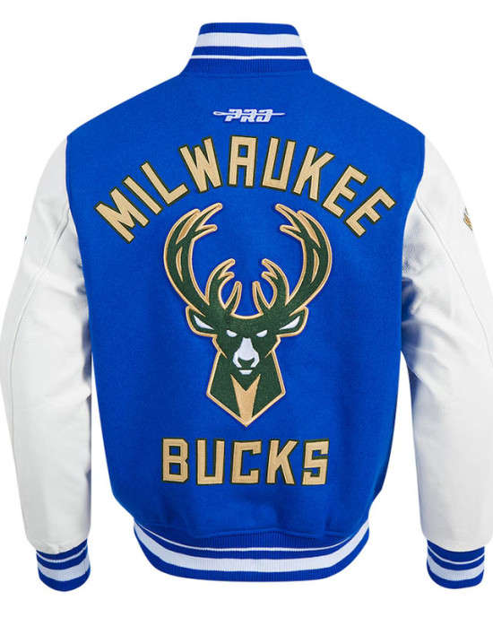 Milwaukee Bucks 2024/25 City Edition Chenille Blue Varsity Jacket