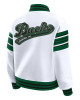Milwaukee Bucks Snap Front White Fleece Jacket