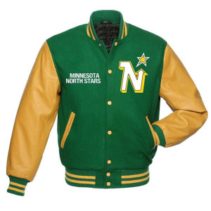 Minnesota North Stars Green and Gold Varsity Jacket