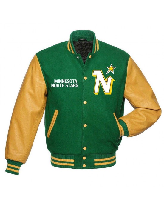 Minnesota North Stars Green and Gold Varsity Jacket