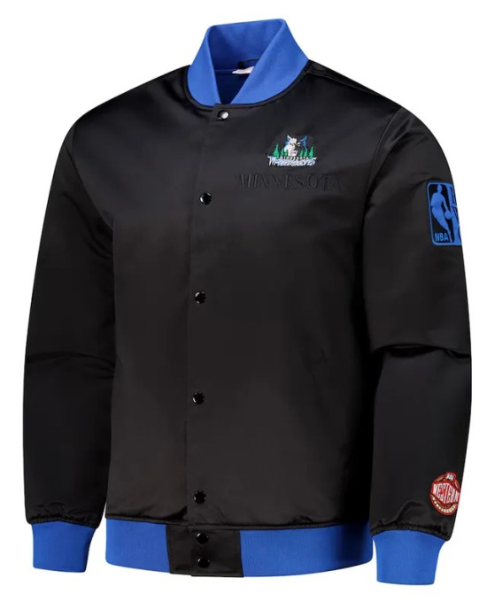 Minnesota Timberwolves OG 3.0 Lightweight Black Satin Jacket Minnesota Timberwolves OG 3.0 Lightweight Black Satin Jacket