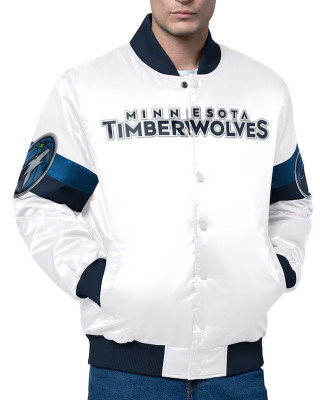 Minnesota Timberwolves Triple Option Varsity Satin Jacket