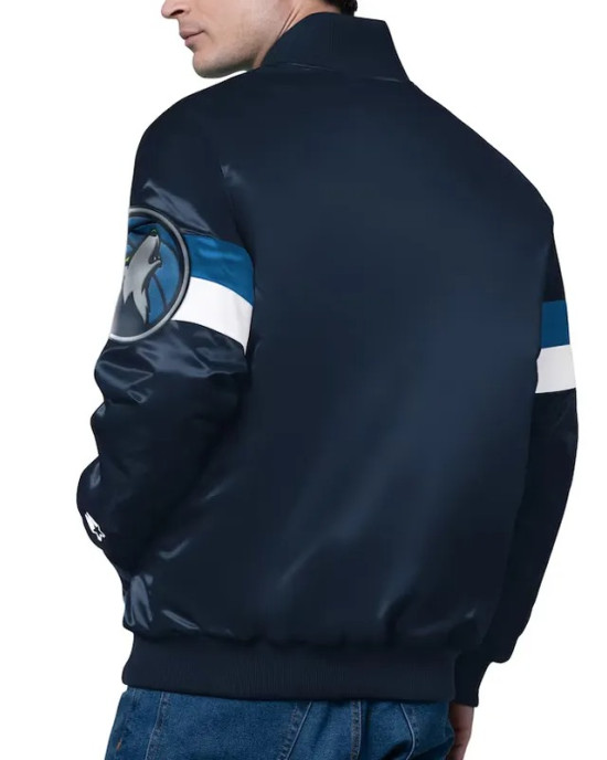 Minnesota Timberwolves Triple Option Varsity Satin Jacket