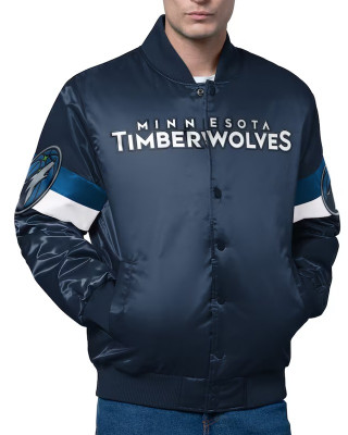 Minnesota Timberwolves Triple Option Varsity Satin Jacket