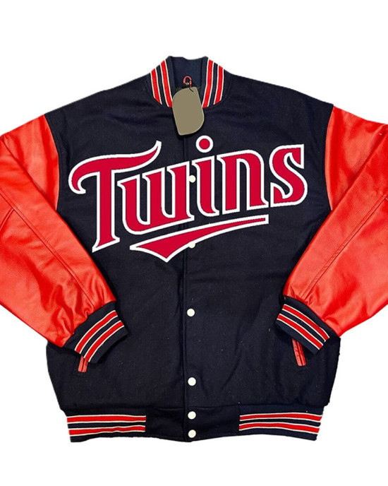 Minnesota Twins Navy and Red Varsity Jacket Minnesota Twins Navy and Red Varsity Jacket