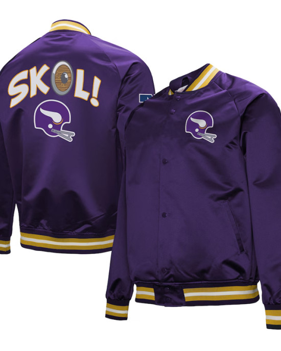 Minnesota Vikings Double Down Purple Satin Jacket Minnesota Vikings Double Down Purple Satin Jacket