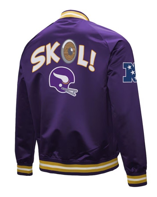 Minnesota Vikings Double Down Purple Satin Jacket Minnesota Vikings Double Down Purple Satin Jacket
