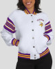 Minnesota Vikings Snap Front White Fleece Jacket