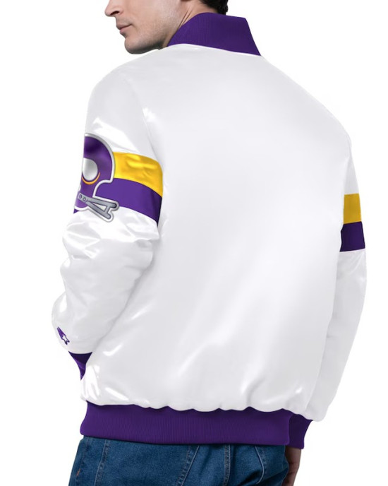 Minnesota Vikings Triple Option Varsity Satin Jacket
