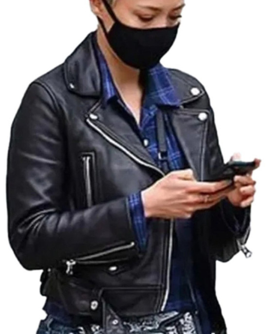 Mission Impossible 7 Pom Klementieff Black Leather Jacket Mission Impossible 7 Pom Klementieff Black Leather Jacket
