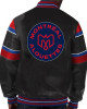 Montreal Alouettes Striped Varsity Leather Jacket Montreal Alouettes Striped Varsity Leather Jacket