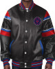 Montreal Alouettes Striped Varsity Leather Jacket Montreal Alouettes Striped Varsity Leather Jacket