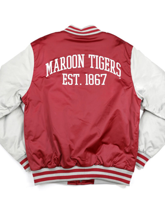 Morehouse Maroon and Light Gray Baseball Jacket Morehouse Maroon and Light Gray Baseball Jacket