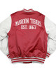Morehouse Maroon and Light Gray Baseball Jacket Morehouse Maroon and Light Gray Baseball Jacket