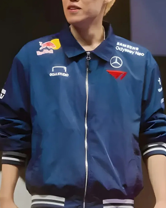 MSI 2024 T1 Blue Satin Blue Bomber Jacket