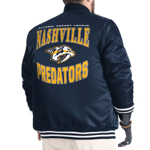 Nashville Predators Adaptive Bold Logo Varsity Satin Jacket