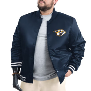 Nashville Predators Adaptive Bold Logo Varsity Satin Jacket