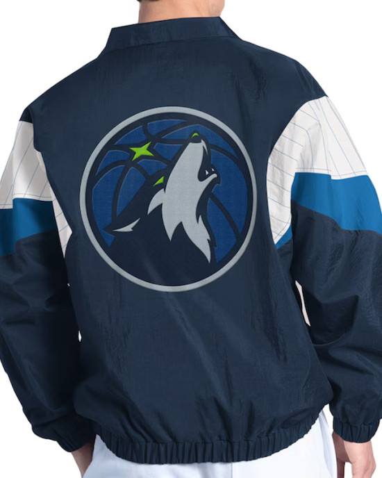 Navy Full-Zip Minnesota Timberwolves Yard Line Jacket Navy Full-Zip Minnesota Timberwolves Yard Line Jacket