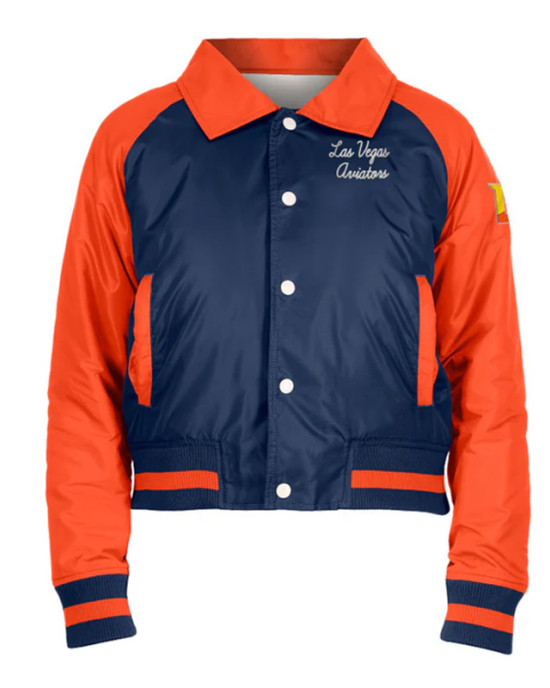 Navy/Orange Las Vegas Aviators Chenille Back Button-Up Jacket