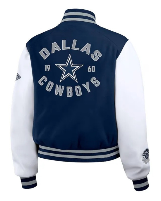 Navy/White Dallas Cowboys Varsity Full-Zip Jacket Navy/White Dallas Cowboys Varsity Full-Zip Jacket