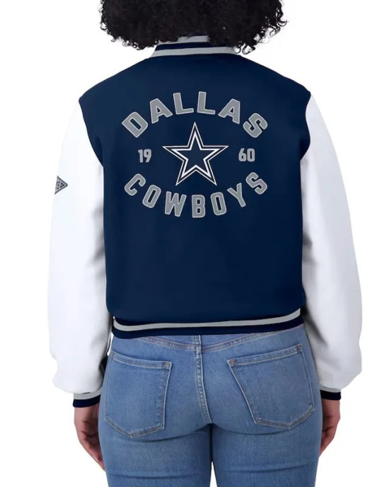 Navy/White Dallas Cowboys Varsity Full-Zip Jacket Navy/White Dallas Cowboys Varsity Full-Zip Jacket