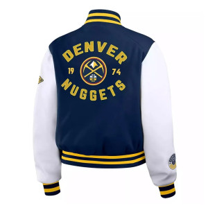 Navy/White Denver Nuggets Varsity Full-Zip Jacket
