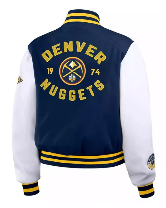 Navy/White Denver Nuggets Varsity Full-Zip Jacket Navy/White Denver Nuggets Varsity Full-Zip Jacket
