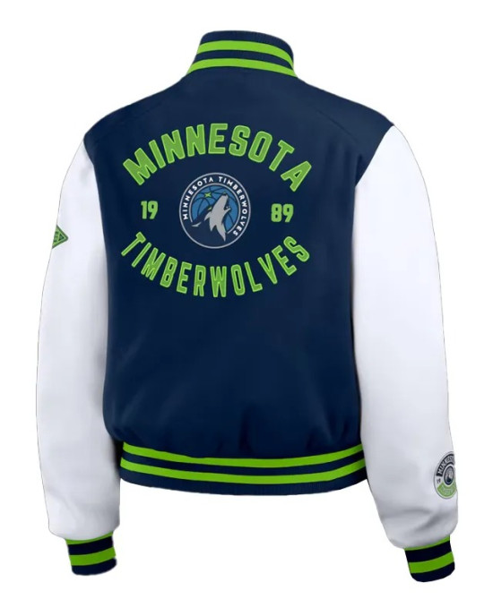Navy/White Minnesota Timberwolves Varsity Full-Zip Jacket Navy/White Minnesota Timberwolves Varsity Full-Zip Jacket