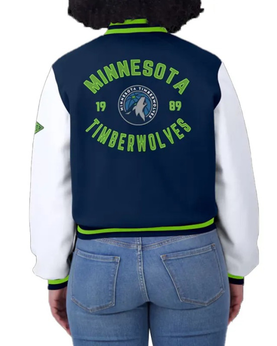 Navy/White Minnesota Timberwolves Varsity Full-Zip Jacket Navy/White Minnesota Timberwolves Varsity Full-Zip Jacket