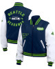 Navy/White Seattle Seahawks Varsity Full-Zip Jacket Navy/White Seattle Seahawks Varsity Full-Zip Jacket