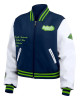 Navy/White Seattle Seahawks Varsity Full-Zip Jacket Navy/White Seattle Seahawks Varsity Full-Zip Jacket