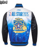NBA All Star 2025 Classic Full-Snap Satin Eggshell/Black Jacket NBA All Star 2025 Classic Full-Snap Satin Eggshell/Black Jacket