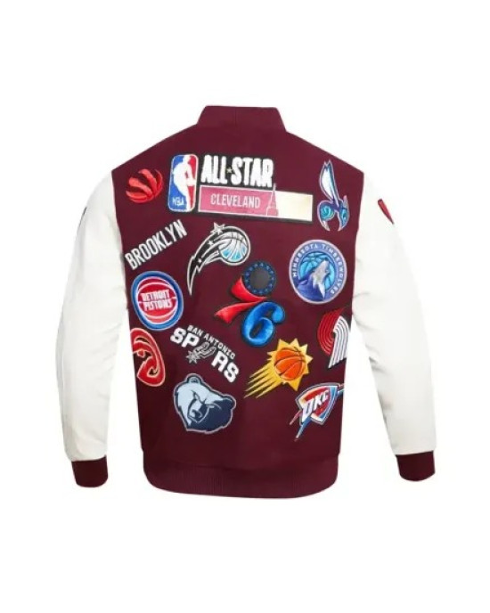 NBA All Star Maroon and White Jacket NBA All Star Maroon and White Jacket