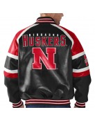 Nebraska Cornhuskers Defense Varsity Leather Jacket