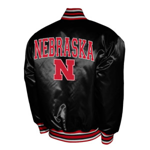 Nebraska Huskers Club Satin Varsity Jacket