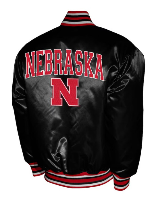 Nebraska Huskers Club Satin Varsity Jacket