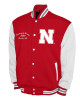 Nebraska Huskers Fleece Scarlet and White Varsity Jacket