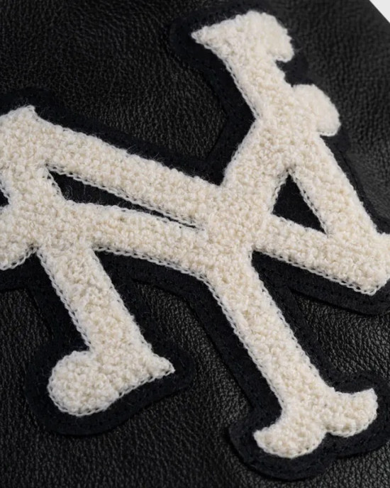 Negro League NY Yankees Black Wool Leather Varsity Jacket