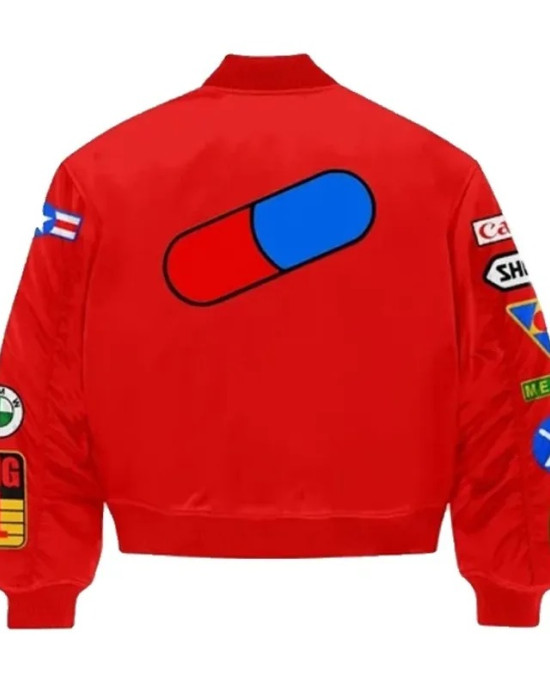 Neo-Tokyo Akira Bomber Red Full-Zip Satin Jacket
