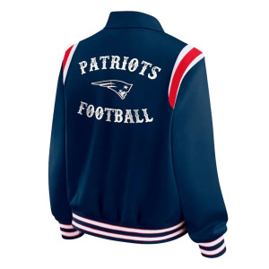 New England Patriots Lightweight Navy Varsity Satin Jacket