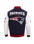 New England Patriots Mashup Rib Varsity Wool/Leather Jacket