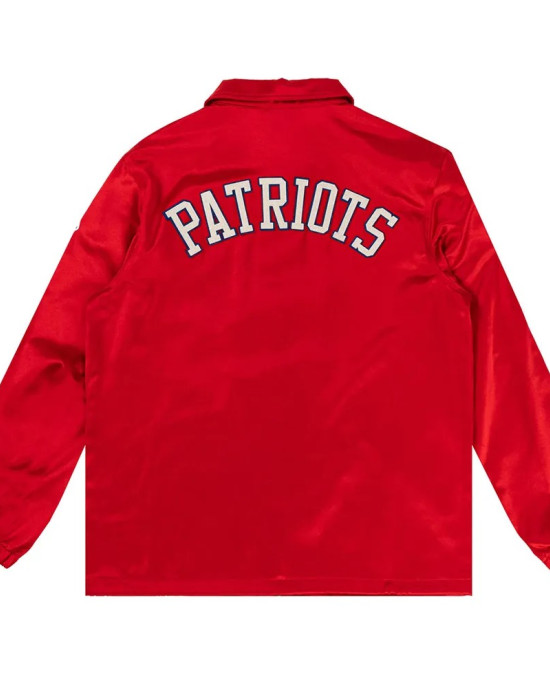 New England Patriots Red Satin Windbreaker New England Patriots Red Satin Windbreaker