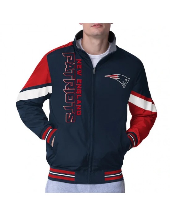 New England Patriots Strong Arm Navy Full-Zip Jacket