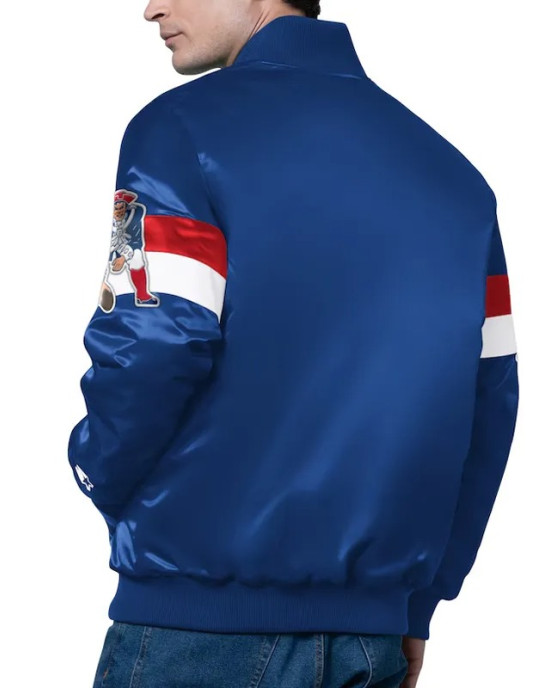 New England Patriots Triple Option Varsity Satin Jacket