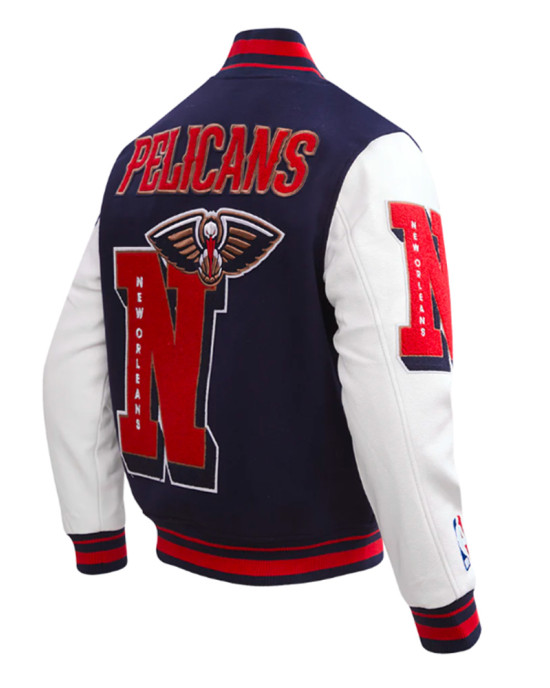 New Orleans Pelicans Mashup Classic Rib Varsity Jacket New Orleans Pelicans Mashup Classic Rib Varsity Jacket