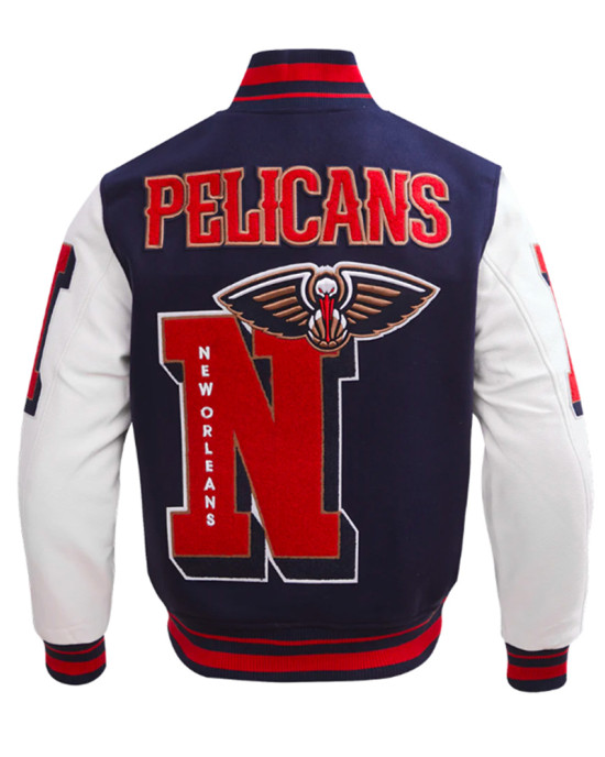 New Orleans Pelicans Mashup Classic Rib Varsity Jacket New Orleans Pelicans Mashup Classic Rib Varsity Jacket