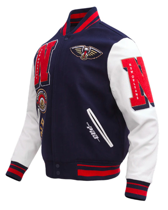 New Orleans Pelicans Mashup Classic Rib Varsity Jacket New Orleans Pelicans Mashup Classic Rib Varsity Jacket