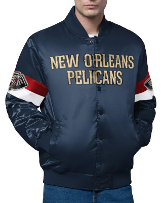 New Orleans Pelicans Triple Option Varsity Satin Jacket