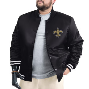 New Orleans Saints Adaptive Team Graphic Varsity Satin Jacket