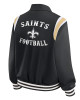 New Orleans Saints Lightweight Black Varsity Satin Jacket
